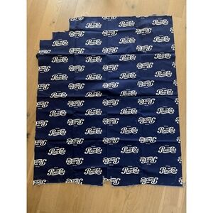 Vintage 1960s Pepsi Cola Concord Cotton Fabric Blue White Logo 1.5yd x 44" Retro